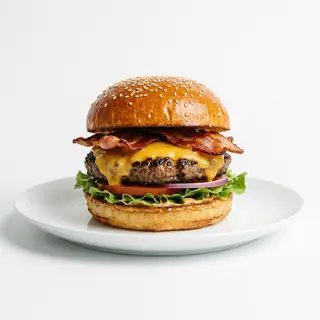Hamburguesa Angus (200 G.) Con Queso Y Bacon