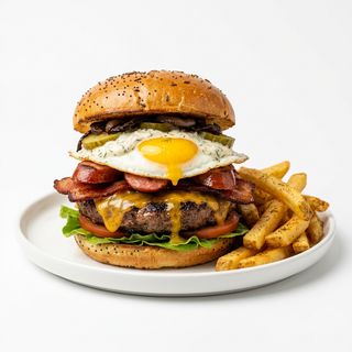 Burger Wiejski z frytami