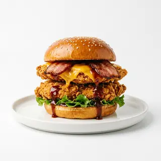Hamburguesa De Pollo Crujiente BBQ