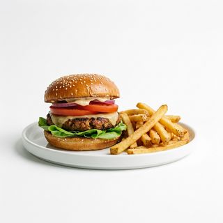 Hamburguesa Vegetal Con Patatas
