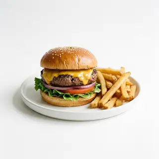 Hamburguesa Con Patatas Fritas