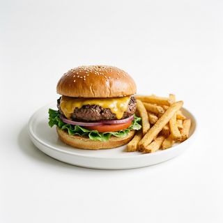 Hamburguesa Con Patatas Fritas