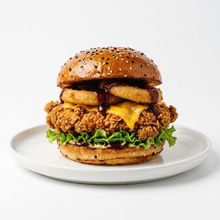 Hamburguesa De Pollo Frito Estilo Sureño