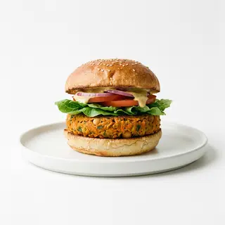 Hamburguesa vegana de pastanaga i curri