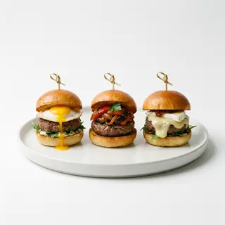 Trio de mini hamburgueses