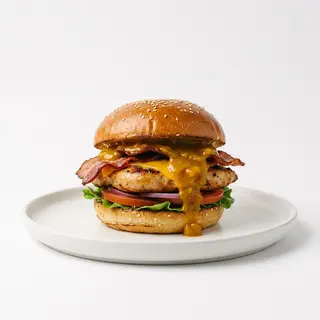 Hamburguesa Pollo Con Curry