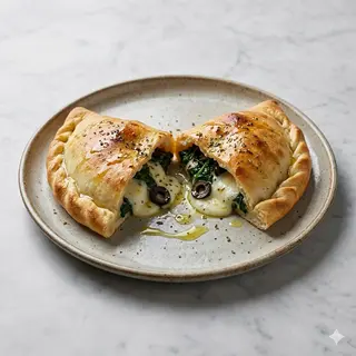 Pide de queso feta y espinacas