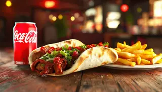 Pita Kebab + Patatas + Bebida