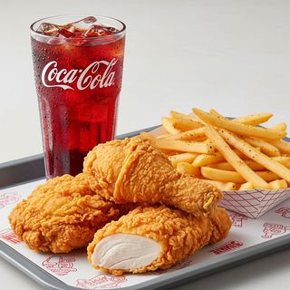 Piezas De Pollo Fritos Con Patatas (3 uds.)