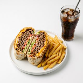 Menú kebab doble con queso