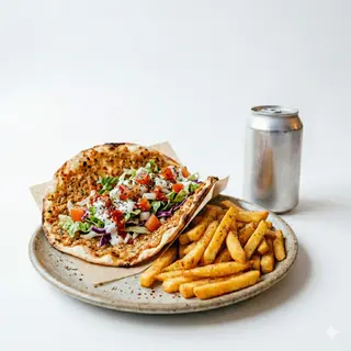 Menú lahmacun solo carne + patatas + bebida