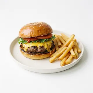 Hamburguesa Con Patatas Fritas