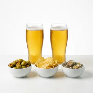Olivas Patatas Chips Berberechos Más 2 Cañas