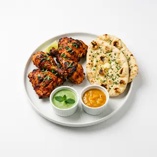 4 Chicken leg piece + 2 naan +2salsas
