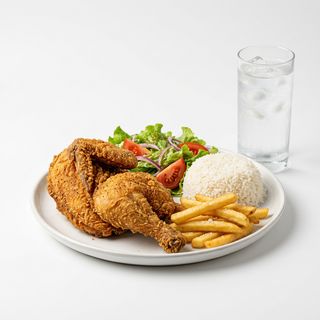 Menú Pollo Medio Broaster