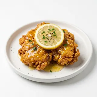 Pollo Frito Con Salsa Limón