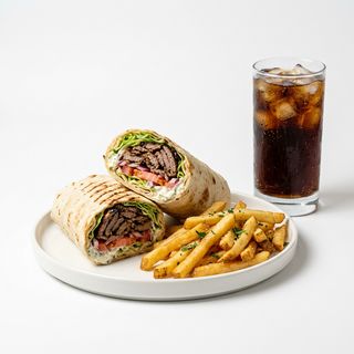 Oferta 01: 1 Kebab + Patatas Fritas + Bebida