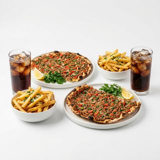Oferta 13: 2 Lahmacunes + 2 Patatas Fritas + 2 Bebidas
