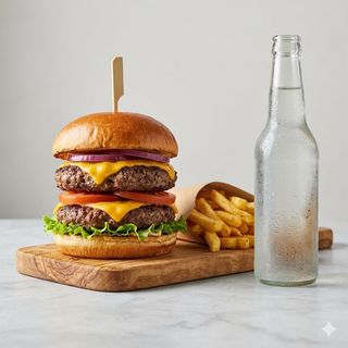 Menú doble burger pollo o ternera