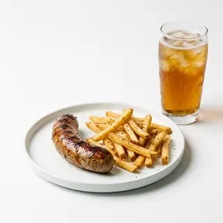 Brarstwurg, patata y bebida