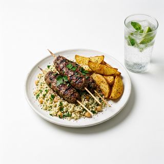 Kafte Cous Cous Con Patatas Y Bebida