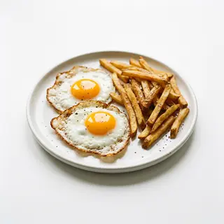 Menú Con Huevo Y Papas Fritas