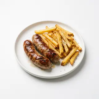 Menú Con Salchicha Y Papas Fritas