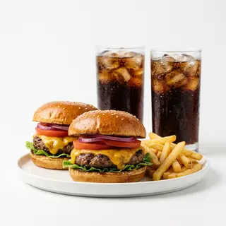 Menú pareja hamburguesa normal 