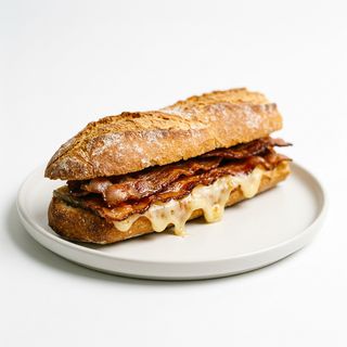 Bocadillo De Bacon Con Queso
