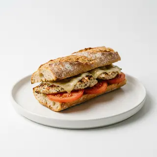 Bocadillo De Pollo A La Plancha Con Tomate Y Queso