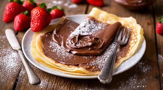 Crepe com Nutella e Morangos