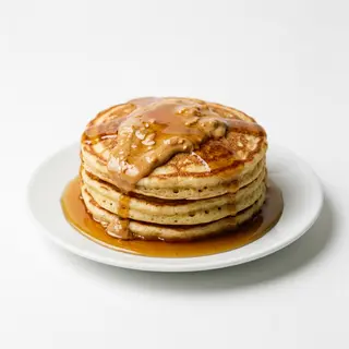 Tortitas Con Mantequilla De Cacahuetes Y Sirope De Arce