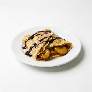 Crep con chocolate negro, plátano y ron (cubano)
