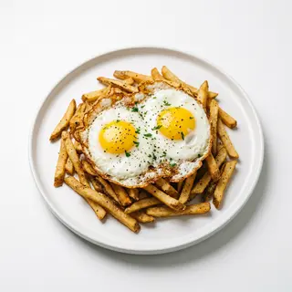 2 Huevos fritos con patatas fritas