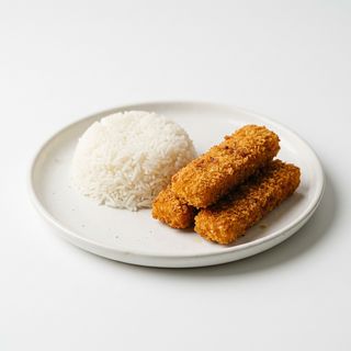 Barritas de pescado con arroz