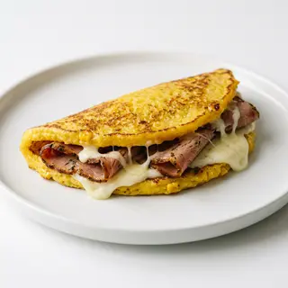 Cachapa De Queso De Mano Con Jamón Braceado