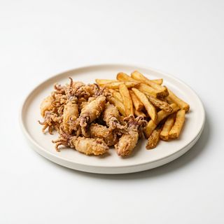 Chipirones Puntillitas Con Patatas Fritas Caseras
