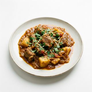 Cordero balti con patatas
