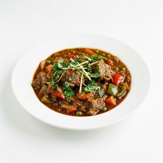 Cordero balti con verduras