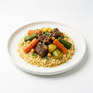 Cous cous classico con carne di manzo e verdure