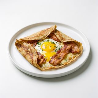 Crep con queso, huevo y bacon