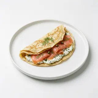 Crep con queso y salmón