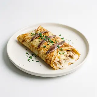 Crepe De Pollo, Bechamel Y Anchoas