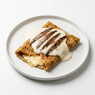 Crepe De Queso, Bechamel Y Anchoas