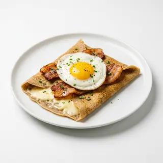 Creps con queso, huevo y bacon
