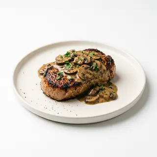 Filete de Cerdo y Salsa Champiñones