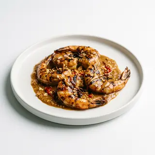 Gambas A La Plancha Con Salsa Sat