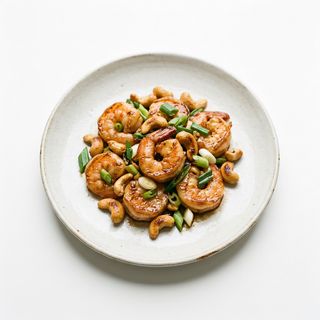 Gambas con anacardos