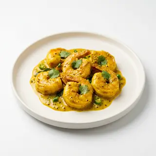 Gambas con salsa curry