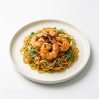 90. Gambones Con Fideos (Tigre Negro)